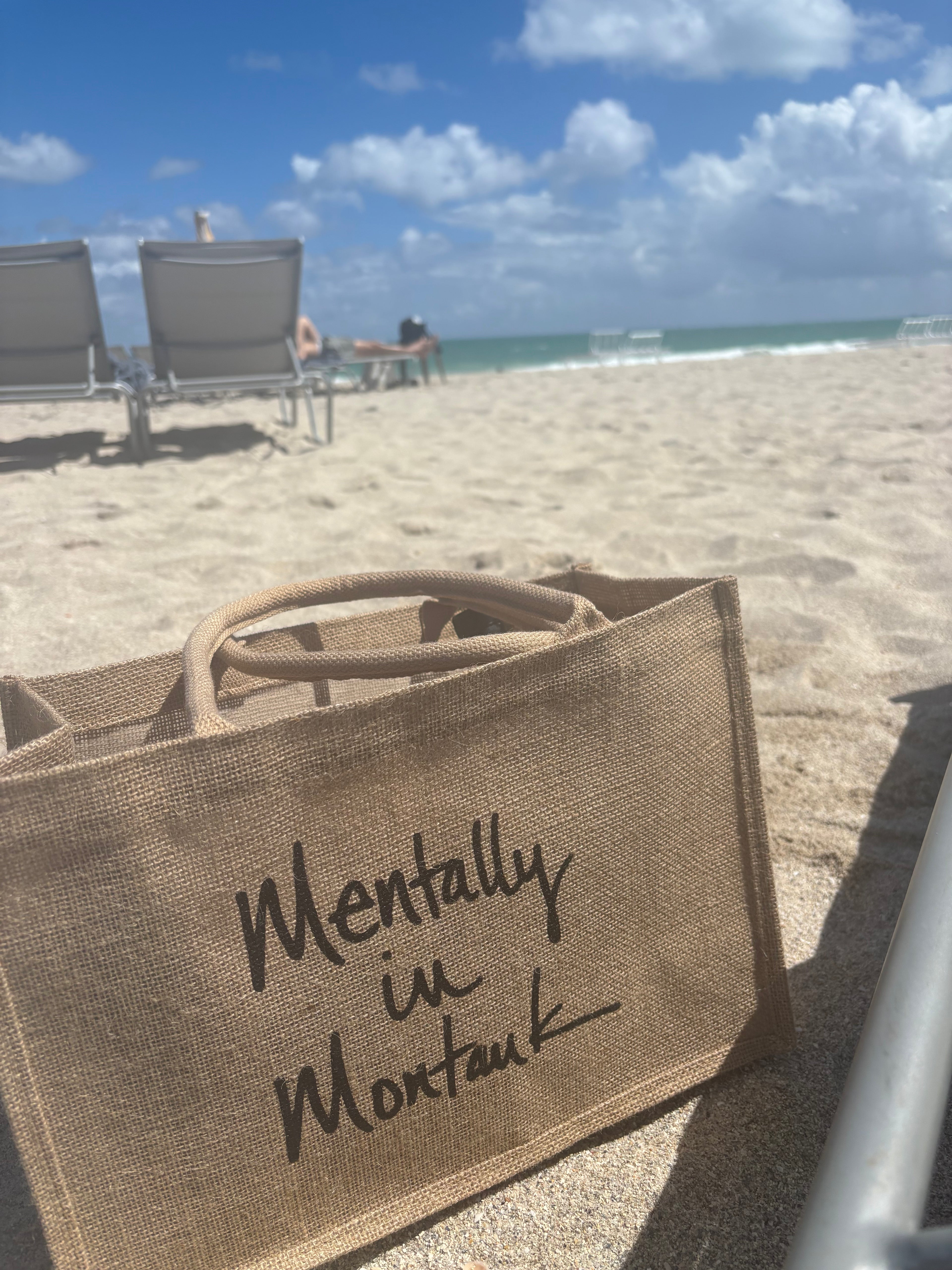 Mentally in Montauk Raffia Tote